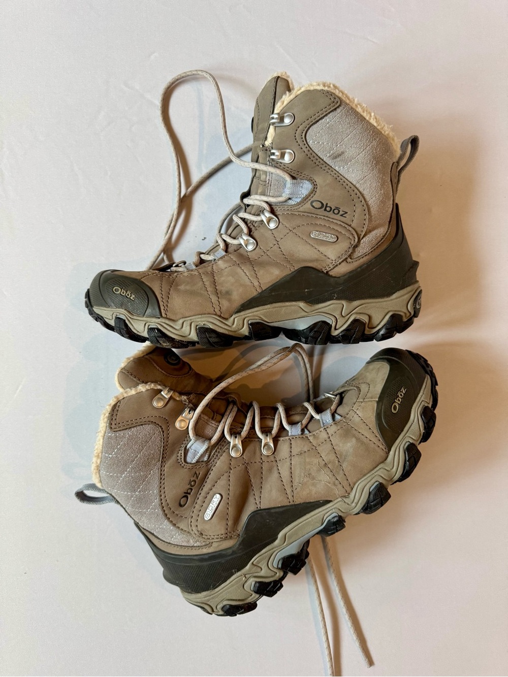 Oboz Women's Tan Winter Hiking Boots - Insulated Rain & Snow Trail Boots
